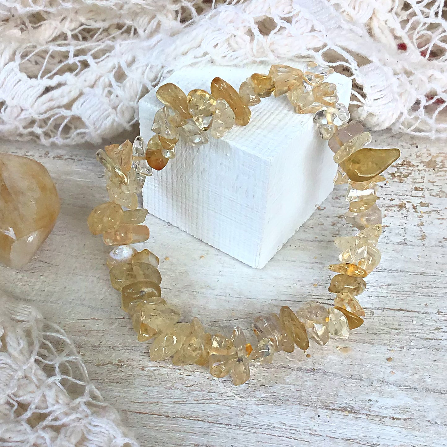 Pulsera de citrino chip elástica