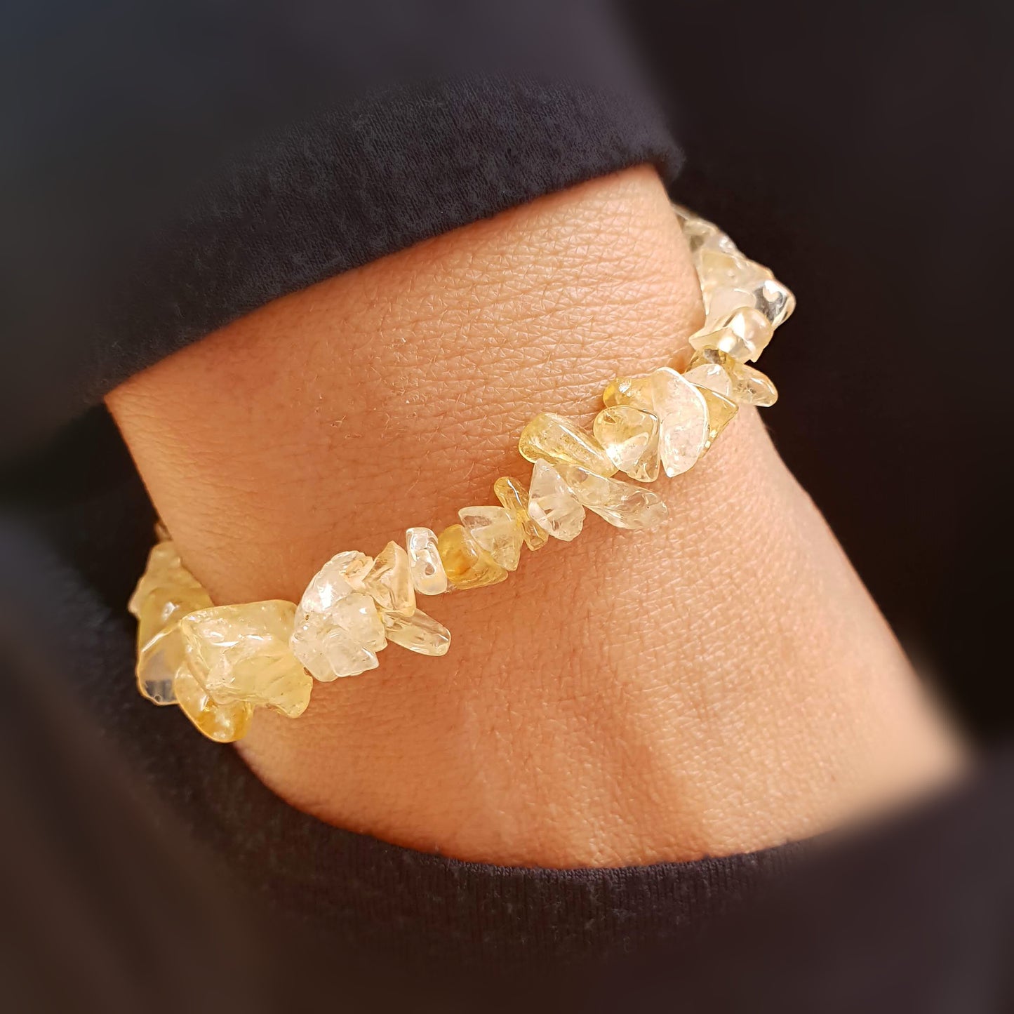 Pulsera de citrino chip elástica