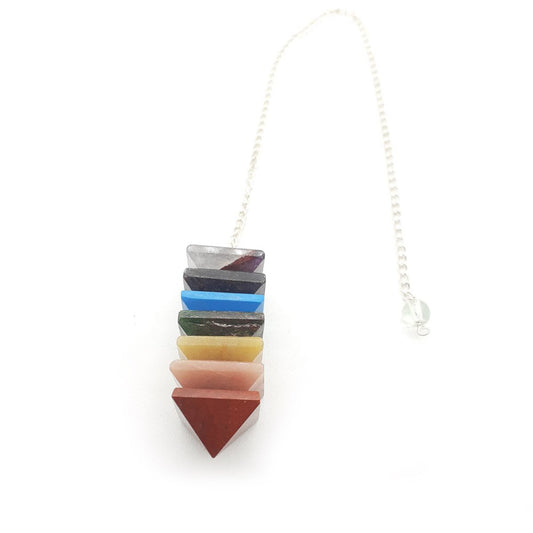 Pendulo 7 chakras piramide 3-4 cm
