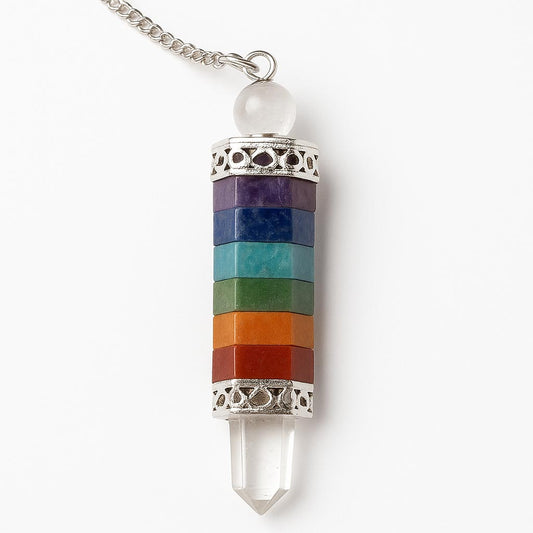 Pendulo 7 chakras varita punta 5-7 cm