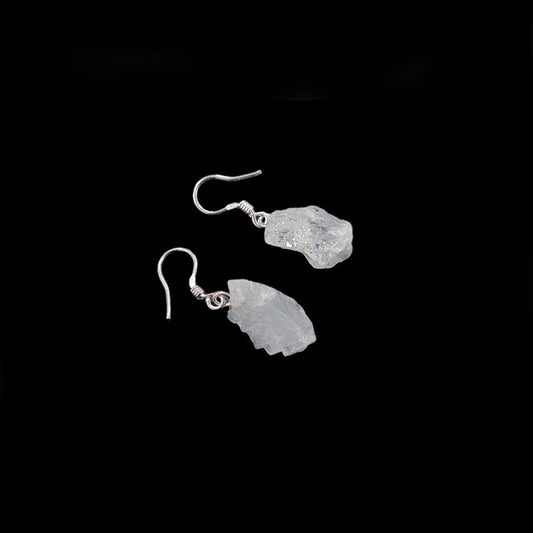 Pendientes Aguamarina en bruto plata de ley